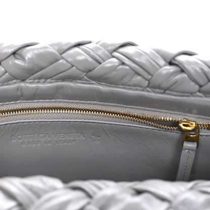 Bottega Veneta Calfskin Foulard Intreccio Kalimero Città Shoulder Bag Grey 5 of 7