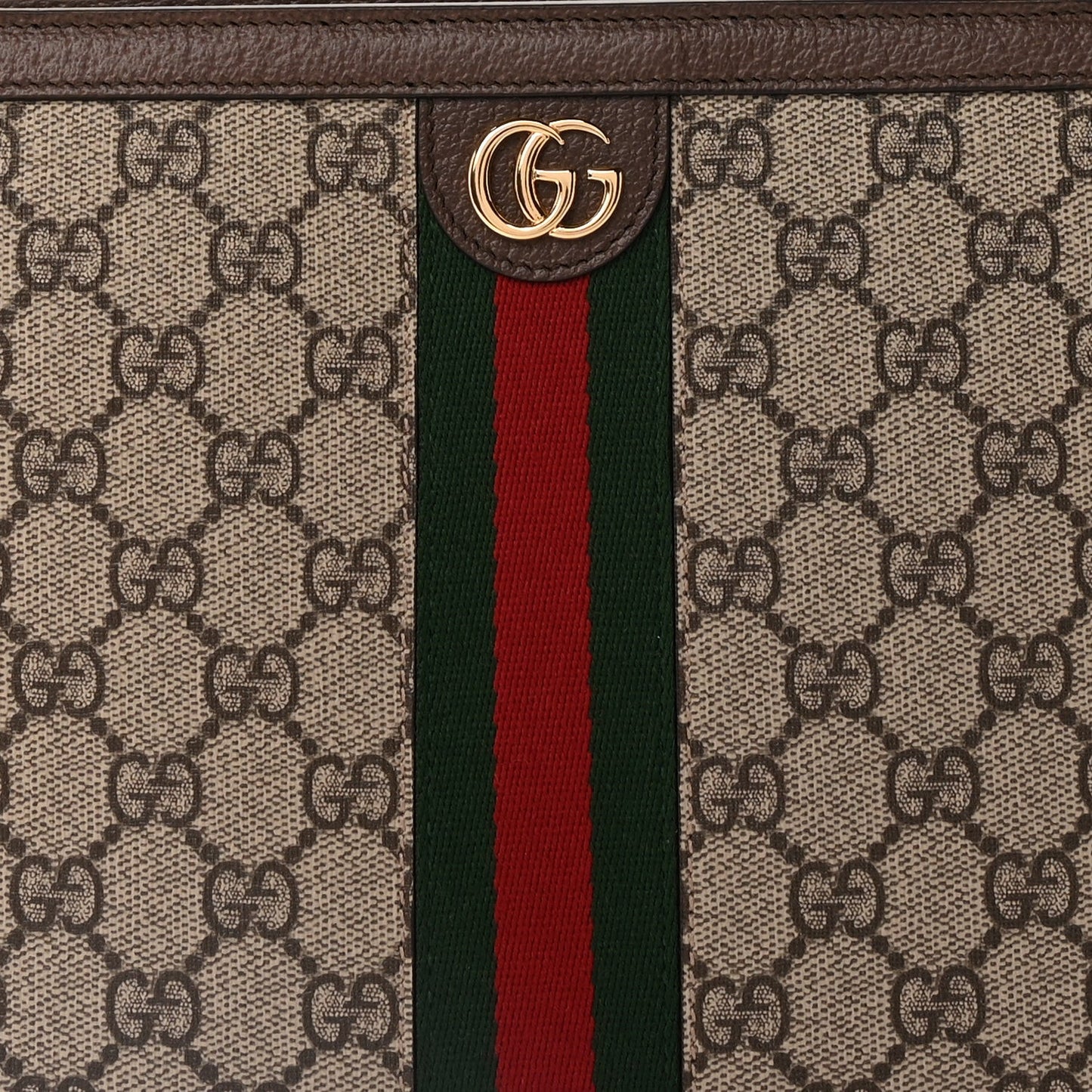 GG Supreme Monogram Web Ophidia Pouch Brown