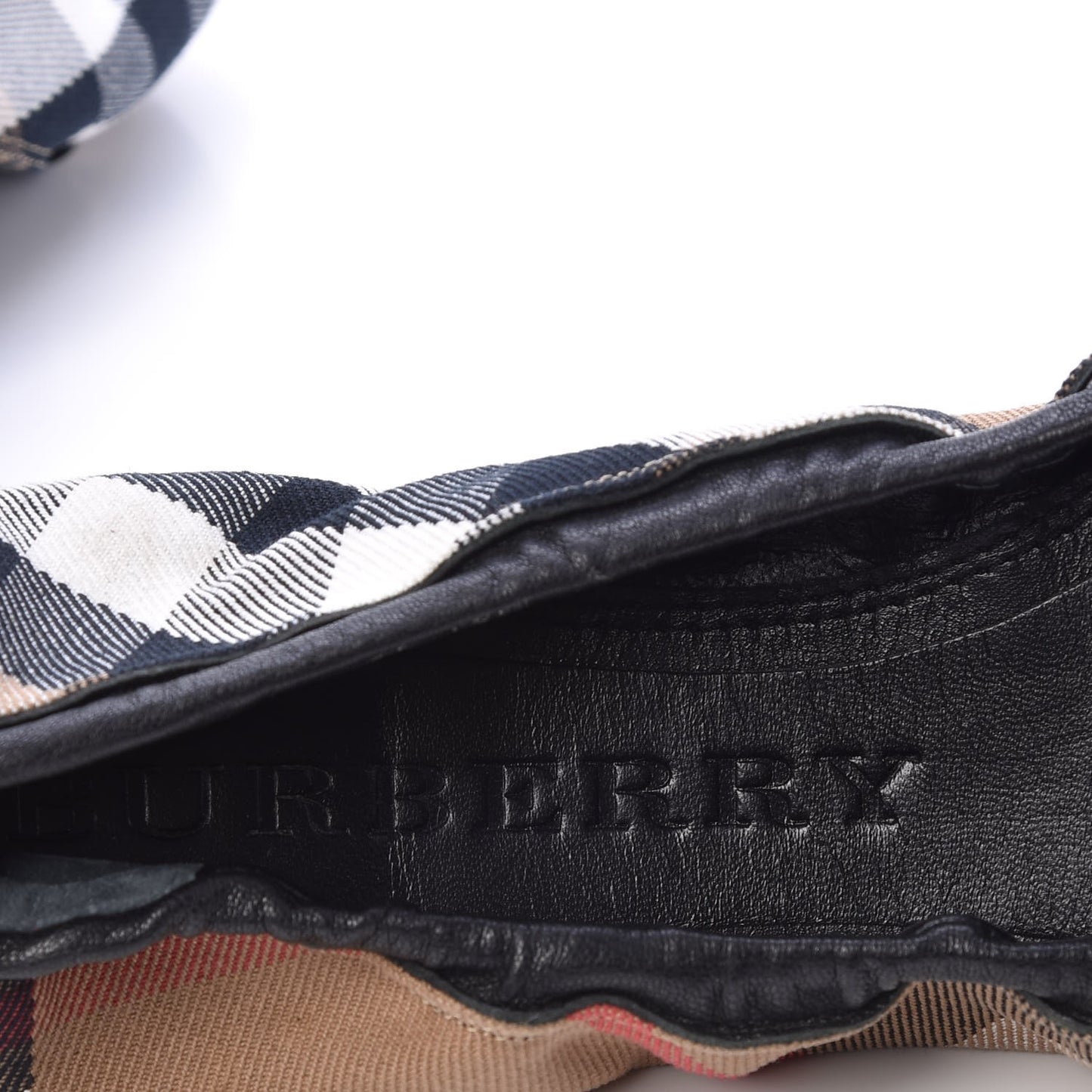 Nova Check Buckle Elastic Ballerina Flats 40 Black