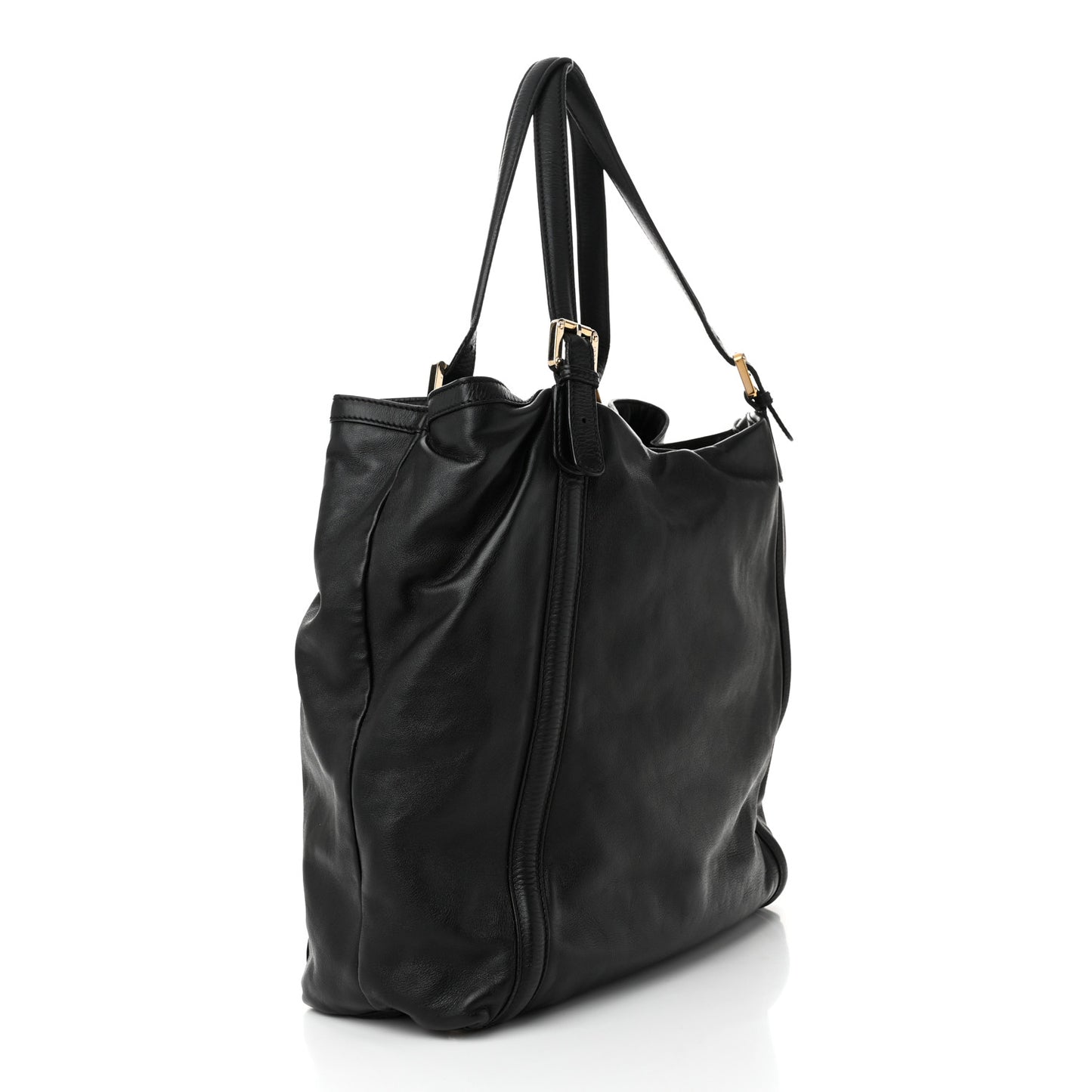 Calfskin Large Britt Shoulder Bag Black