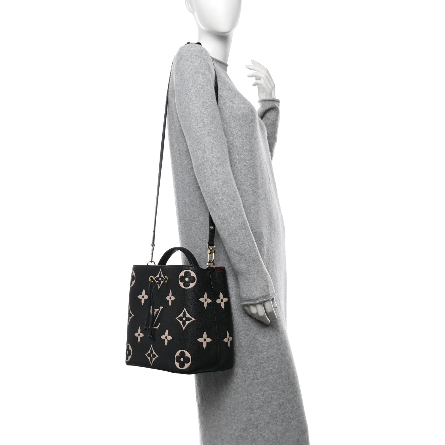 Louis Vuitton Empreinte Monogram Giant Neonoe MM Black Beige 3 of 10