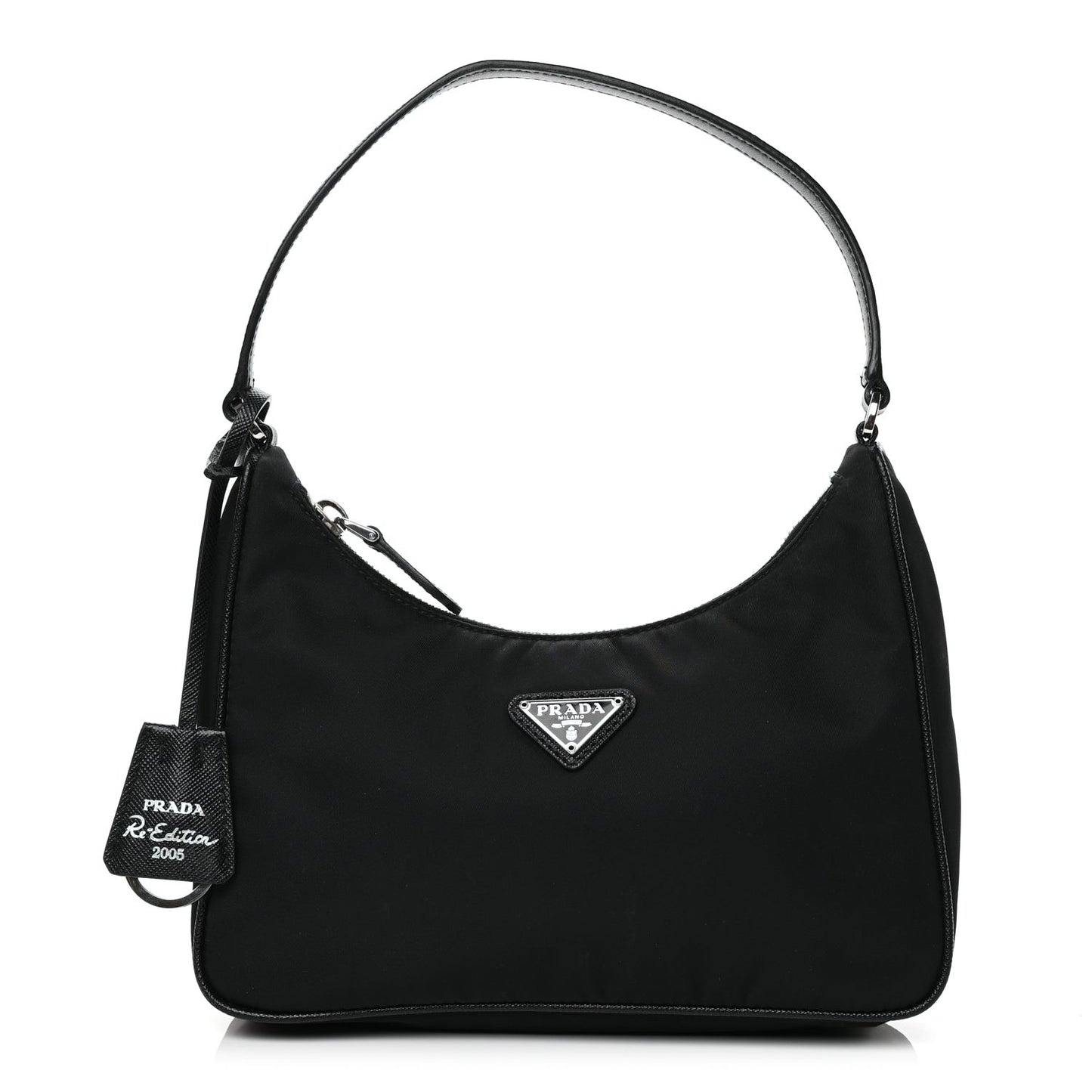 Tessuto Nylon Saffiano Mini Re-Edition 2005 Bag Black