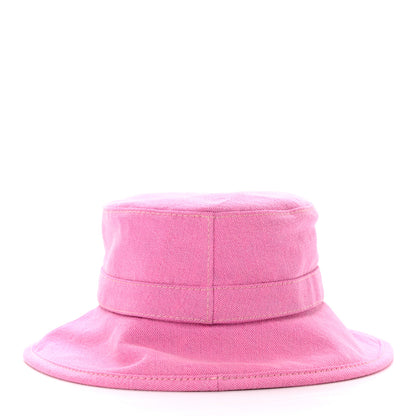 Chanel Denim Logo Bucket Hat Pink Yellow 6 of 9