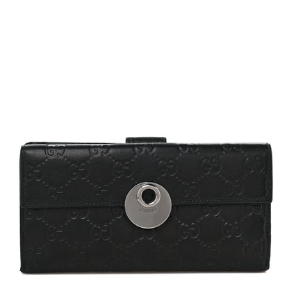 Gucci Guccissima Eclipse Continental Flap Wallet Black 1 of 12
