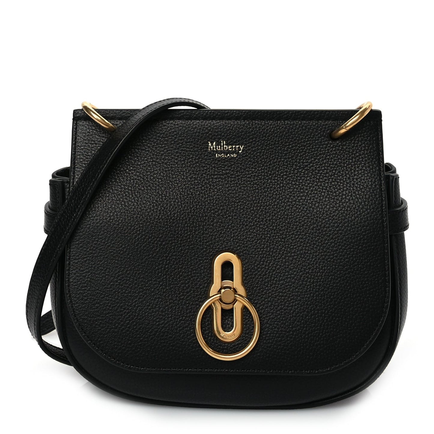 Small Classic Grain Calfskin Small Amberley Satchel Black