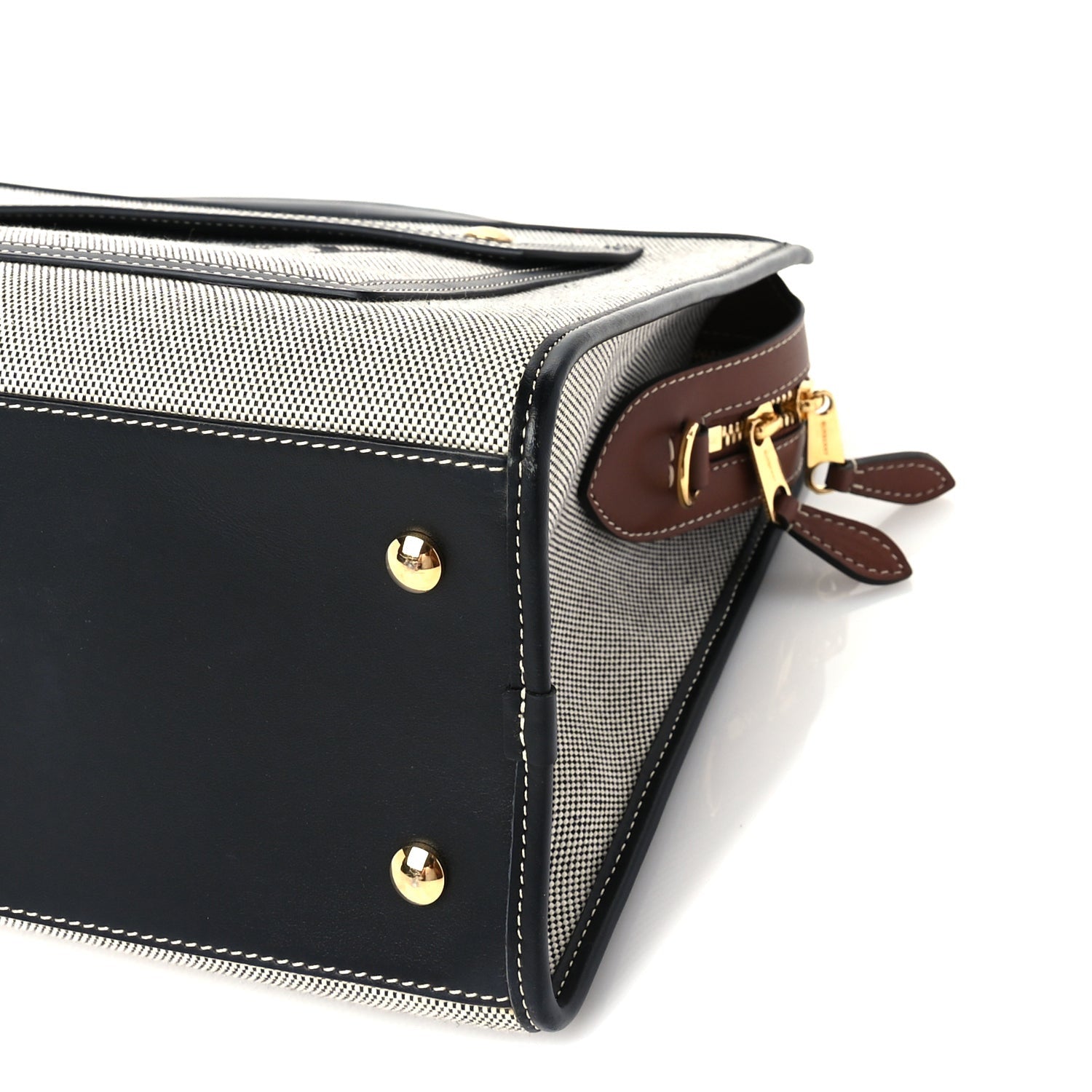Burberry Canvas Smooth Calfskin Two Tone Small Pocket Bag  Black 8 of 8