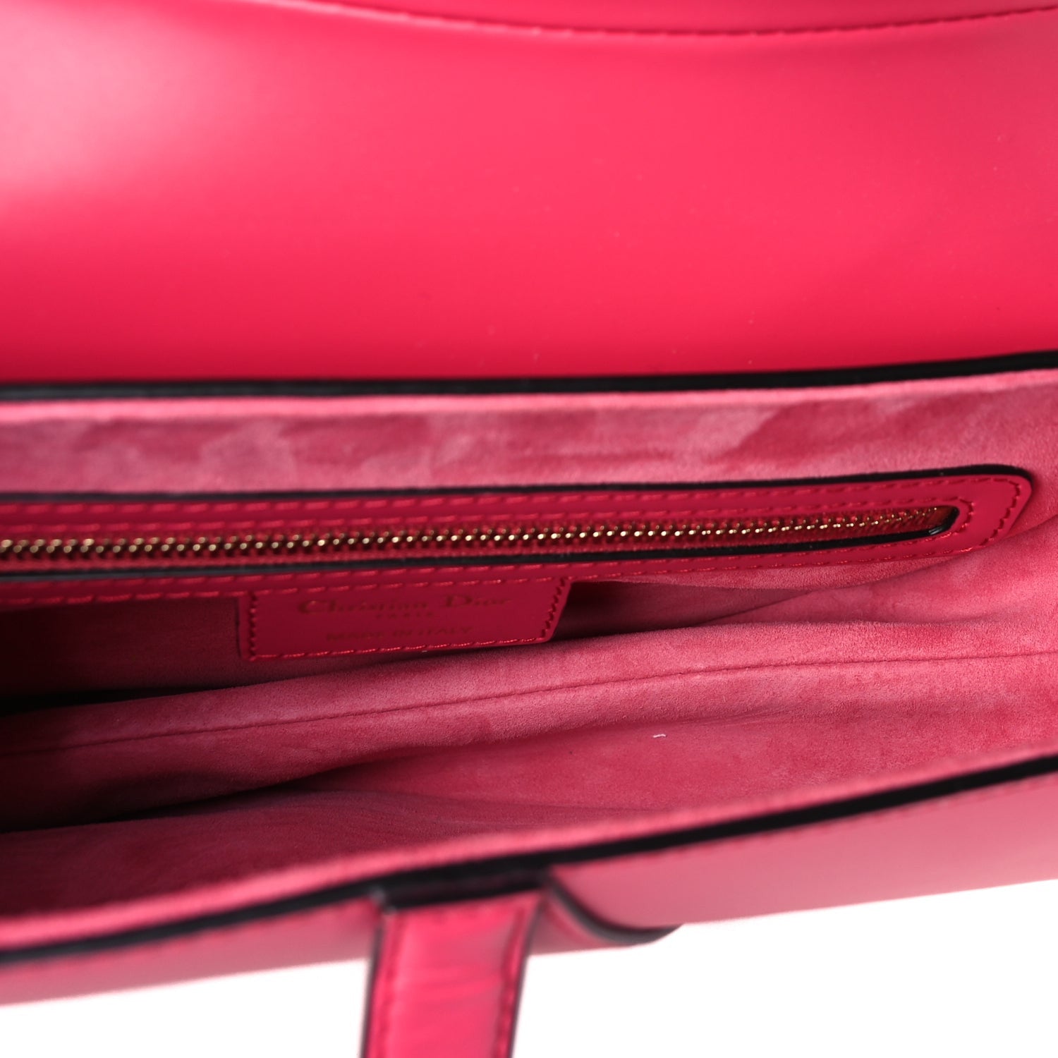 Christian Dior Supple Calfskin Saddle Bag With Strap Passion Pink 4 of 8