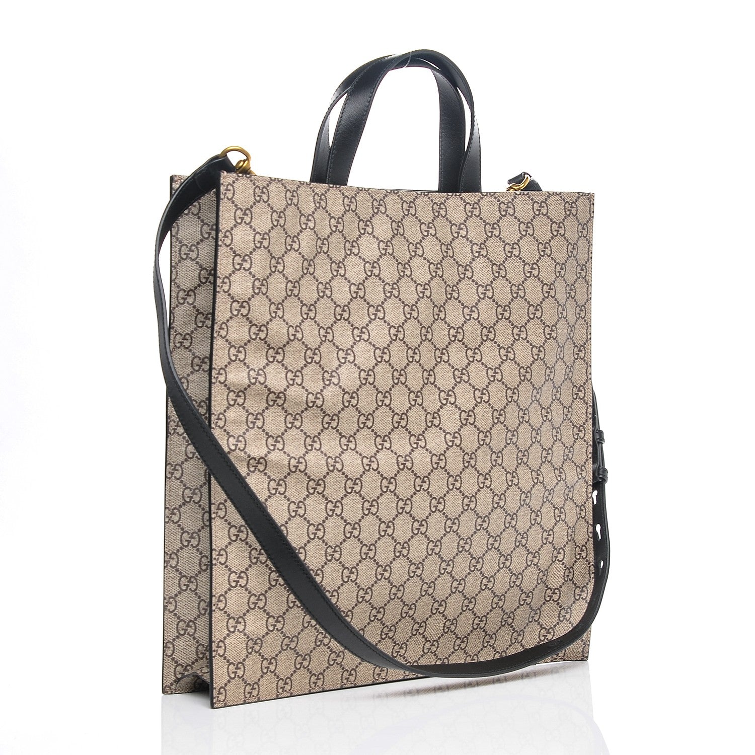 Gucci Soft GG Supreme Monogram Kingsnake Vertical Tote Black 3 of 7