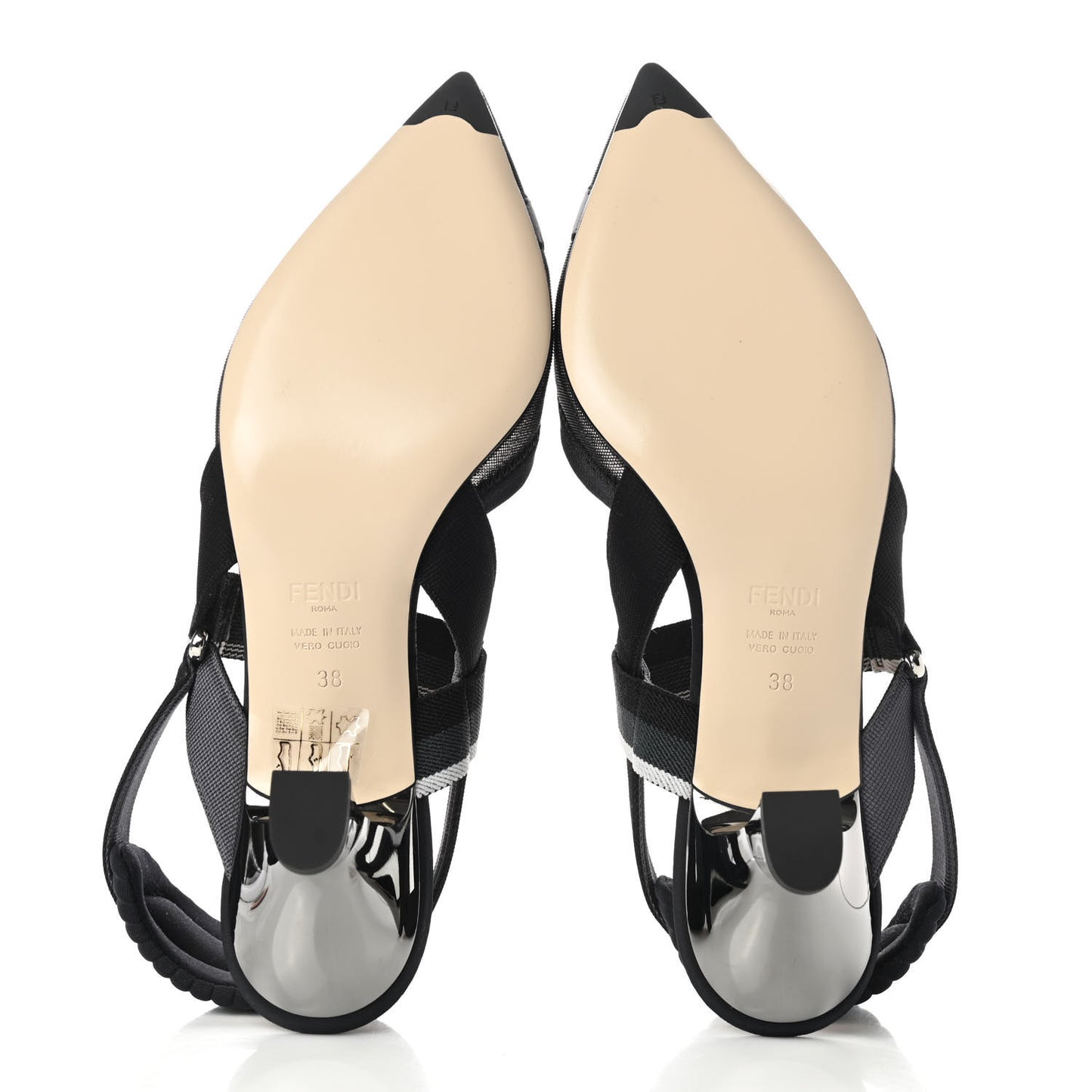 Technical Mesh Colibri 55mm Slingback Pumps 38 Black Asfalto