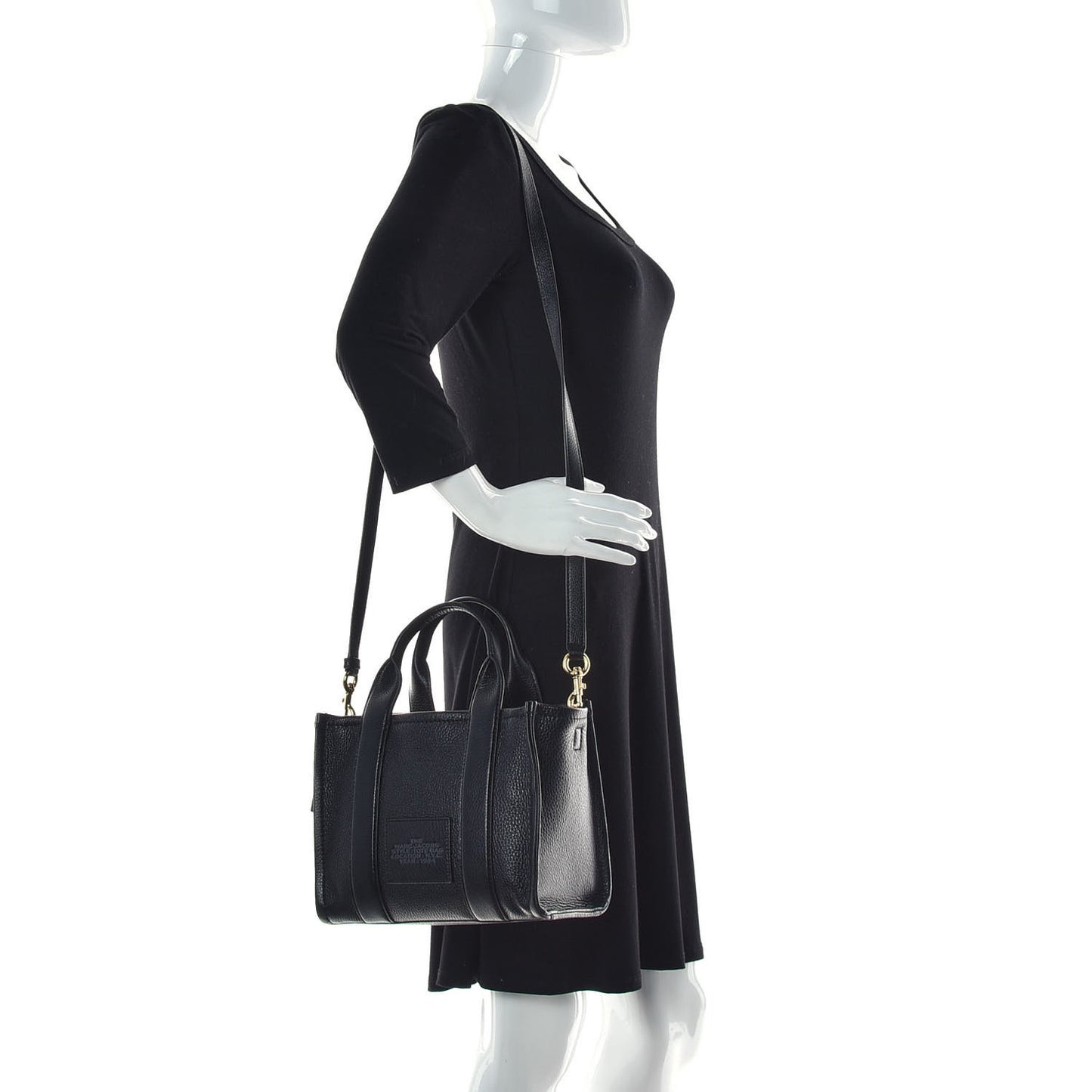 Grained Calfskin Small The Tote Bag Black