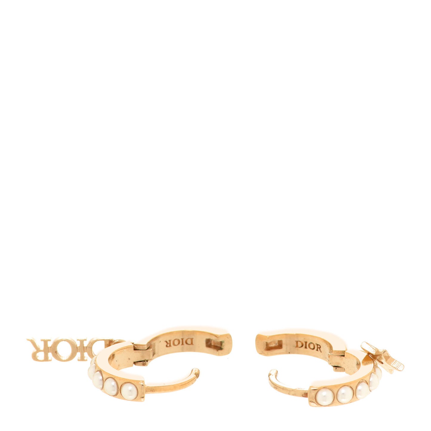 Pearl Hoop Earrings Gold