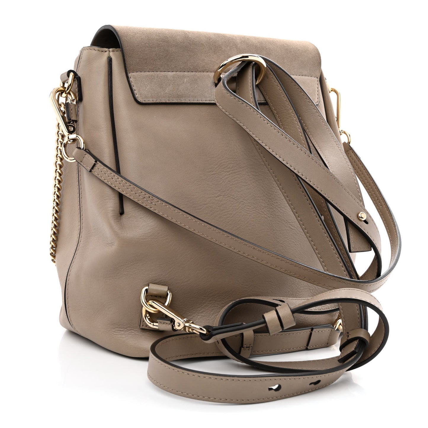 Suede Calfskin Medium Faye Backpack Motty Grey