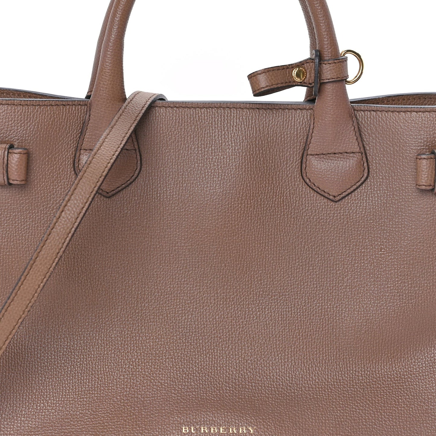 Grainy Calfskin House Check Medium Banner Tote  Tan