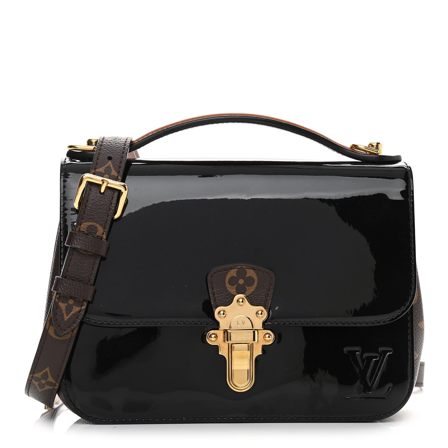 Louis Vuitton Patent Calfskin Monogram Cherrywood BB Black 1 of 9