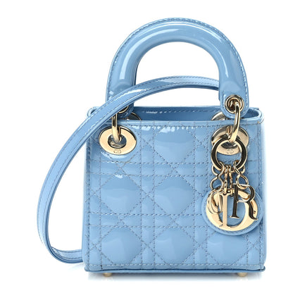 Christian Dior Patent Cannage Micro Lady Dior  Cornflower Blue 1 of 8