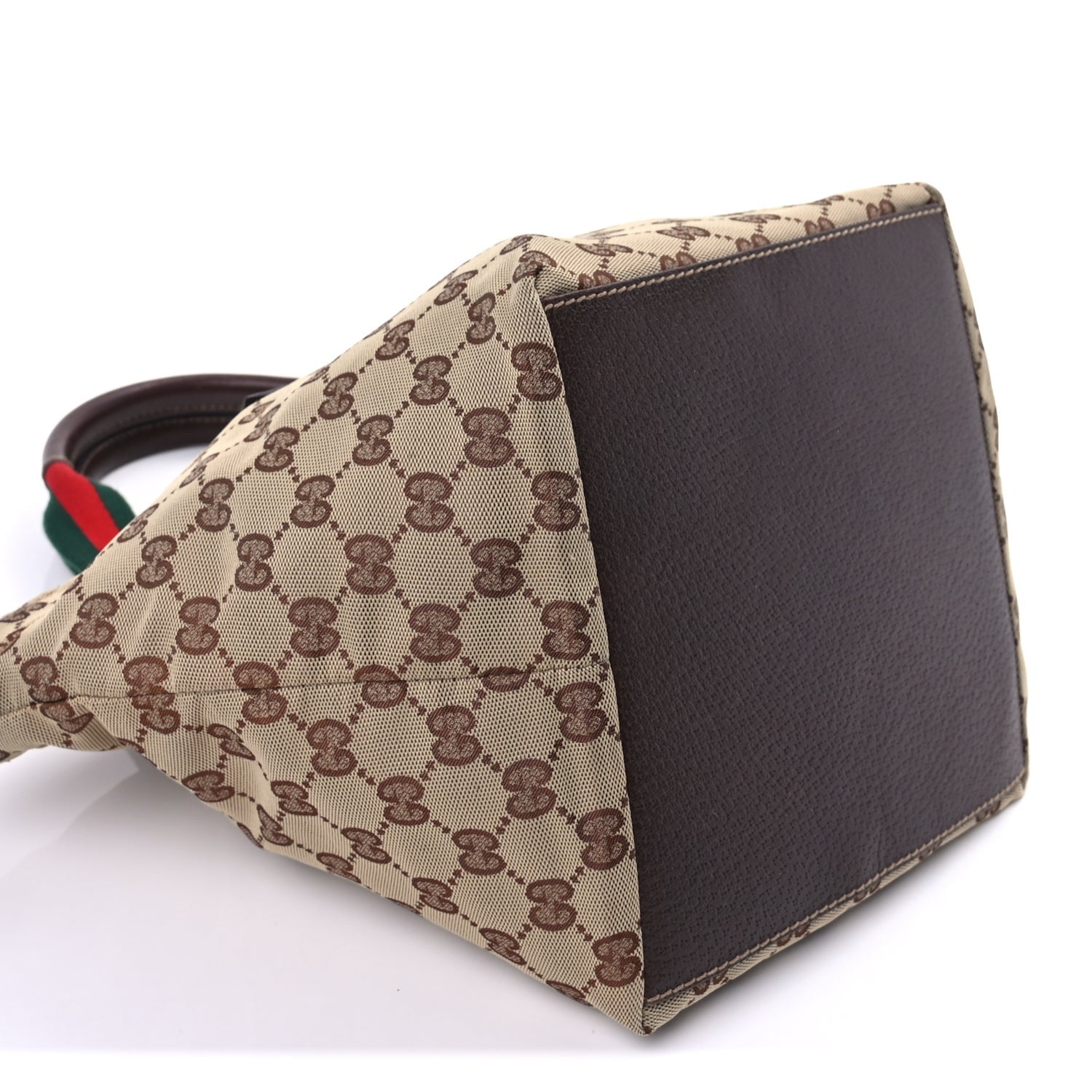 Gucci GG Monogram Small Web Handle Bucket Tote  Dark Brown 8 of 8