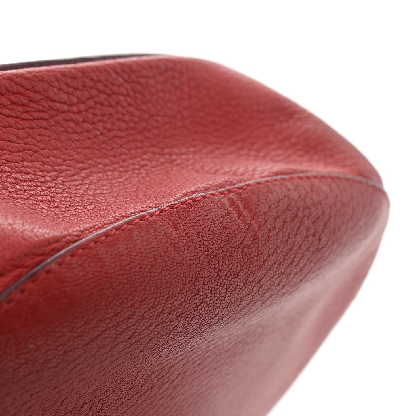 Grained Lambskin Drew Shoulder Bag Plaid Red