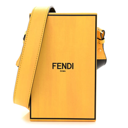 Fendi Vitello Fluffy Logo Vertical Box Yellow Box Black 1 of 10
