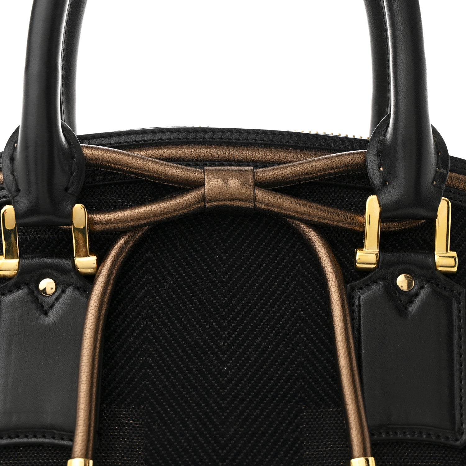 Burberry Prorsum Check Jacquard Orchard Bowling Bag Gold Black 8 of 13