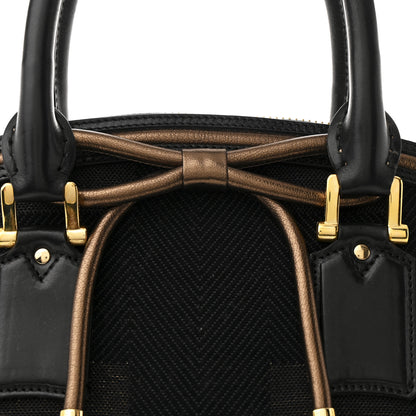 Burberry Prorsum Check Jacquard Orchard Bowling Bag Gold Black 8 of 13