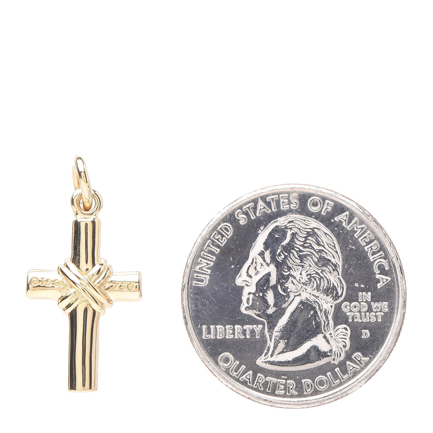 Tiffany 18K Yellow Gold Cross Charm 2 of 4