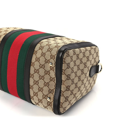 Gucci Monogram Vintage Web Medium Boston  Dark Brown 10 of 10