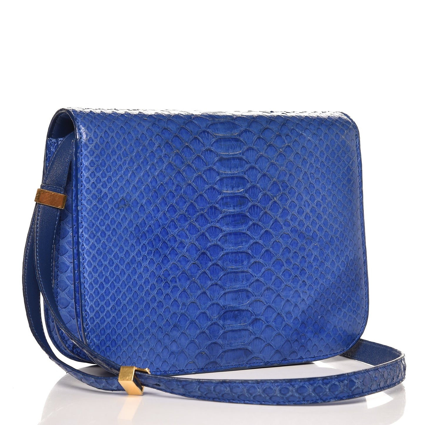 Python Medium Classic Box Flap Bag Indigo