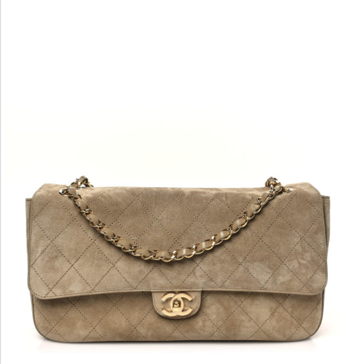 Suede Calfskin Small Souplissimo Maxi Flap