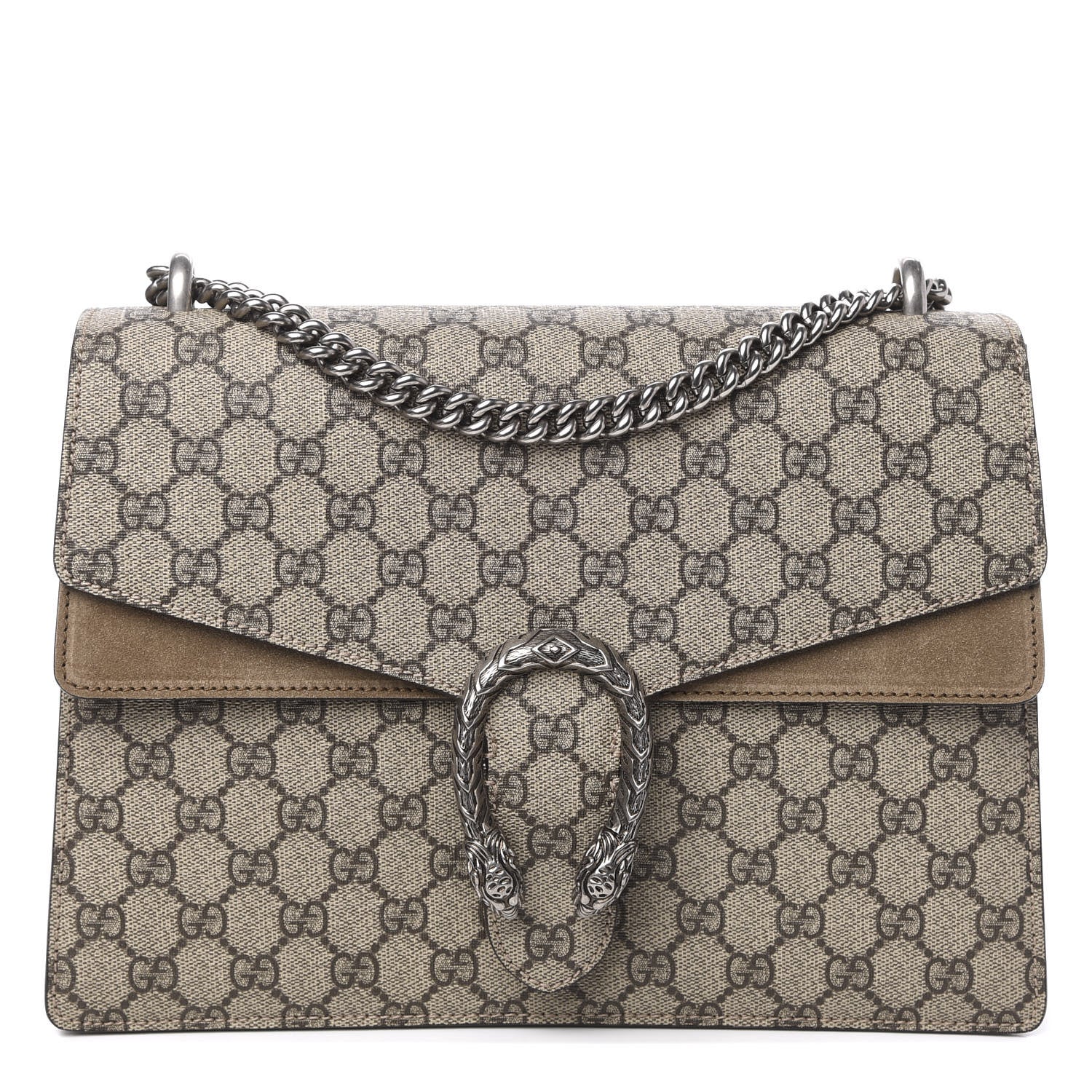 Gucci GG Supreme Monogram Medium Dionysus Shoulder Bag Taupe 1 of 11