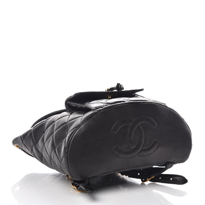 Chanel Lambskin Quilted Drawstring Backpack Black 4 of 10