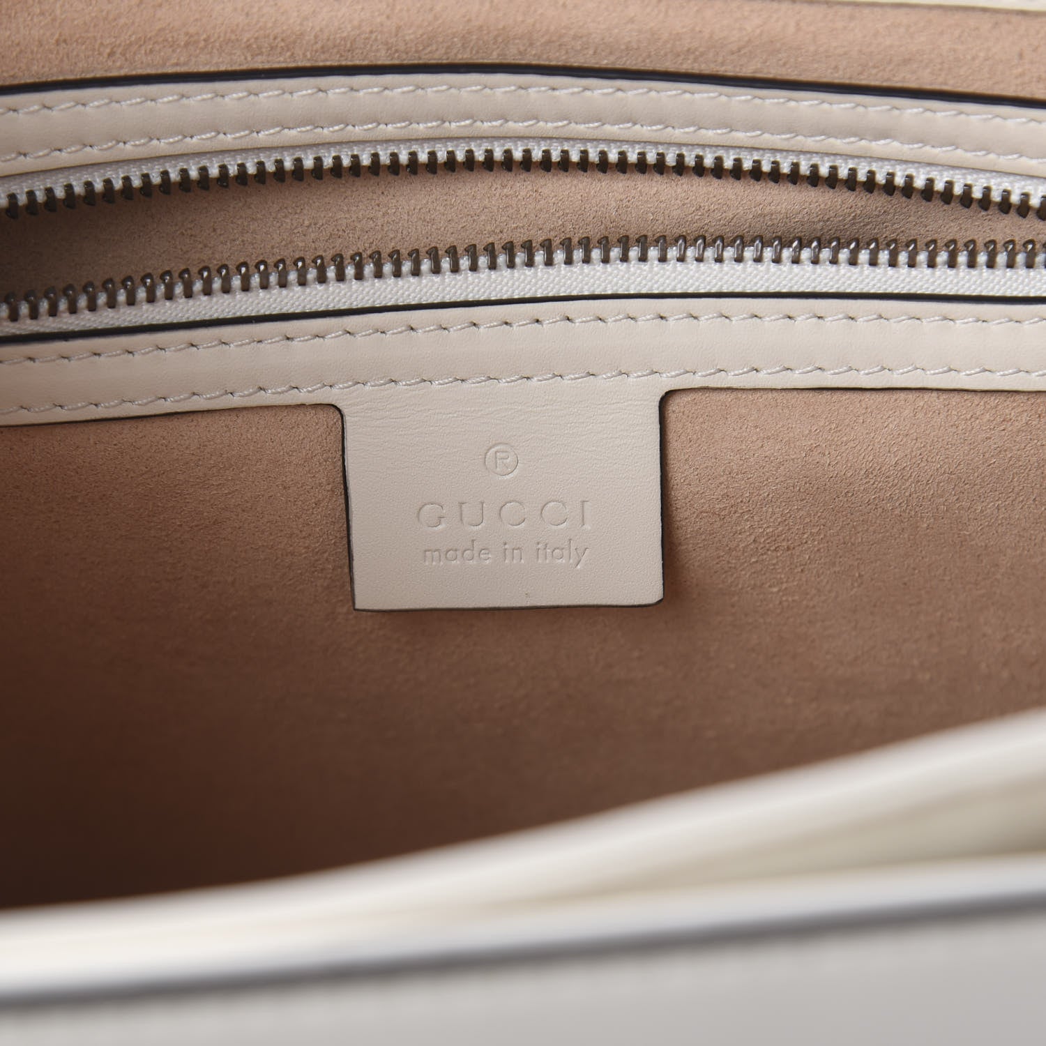 Gucci Calfskin Sylvie Web Small Queen Margaret Top Handle Bag White 5 of 8