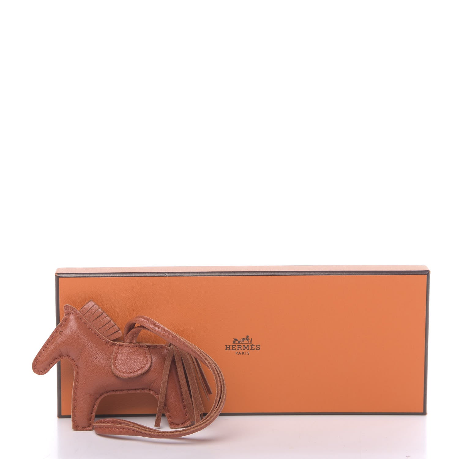 Hermes Milo Lambskin Grigri Rodeo Horse Bag Charm PM Cornaline 5 of 5
