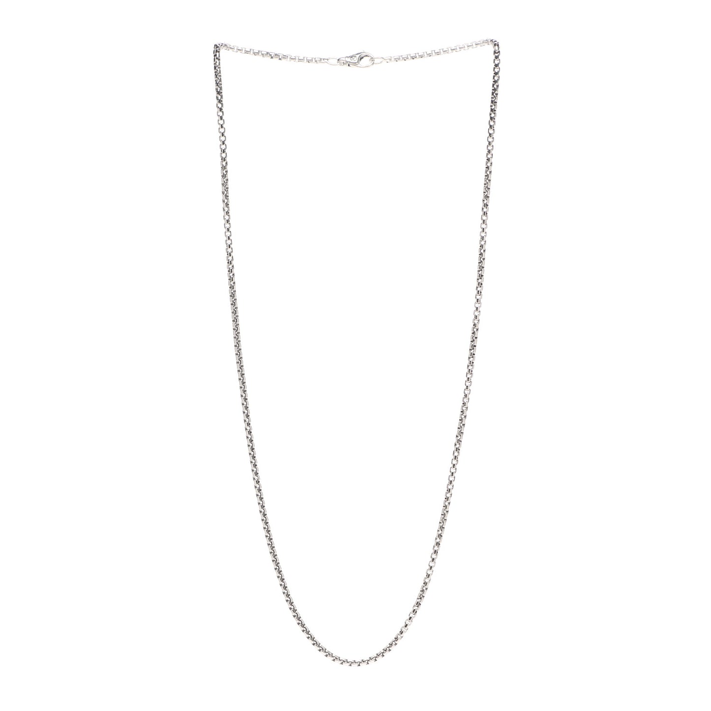 Sterling Silver 2.7mm Small Box Chain Necklace 22"