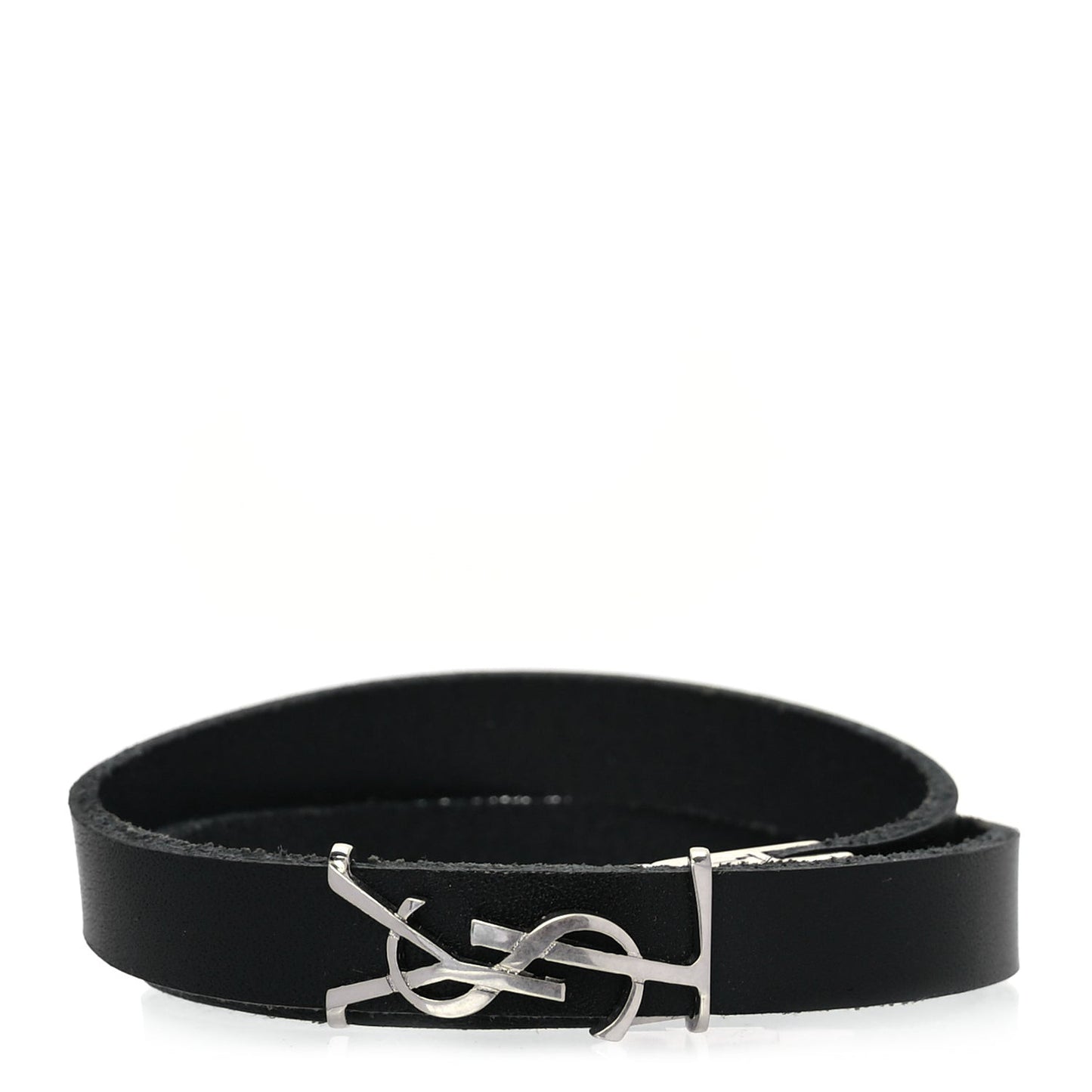 Calfskin Opyum Double Wrap Bracele Black