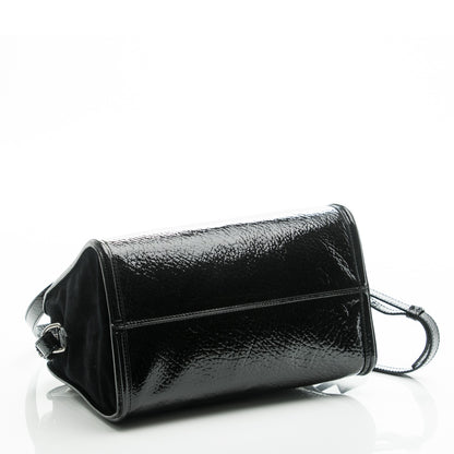 Alexander McQueen Patent Small Eyelet Padlock Skull Tote Black 4 of 7