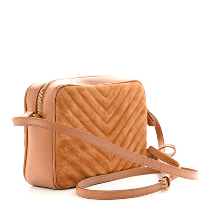 Saint Laurent Suede Matelasse Monogram Lou Camera Bag Cinnamon 3 of 10