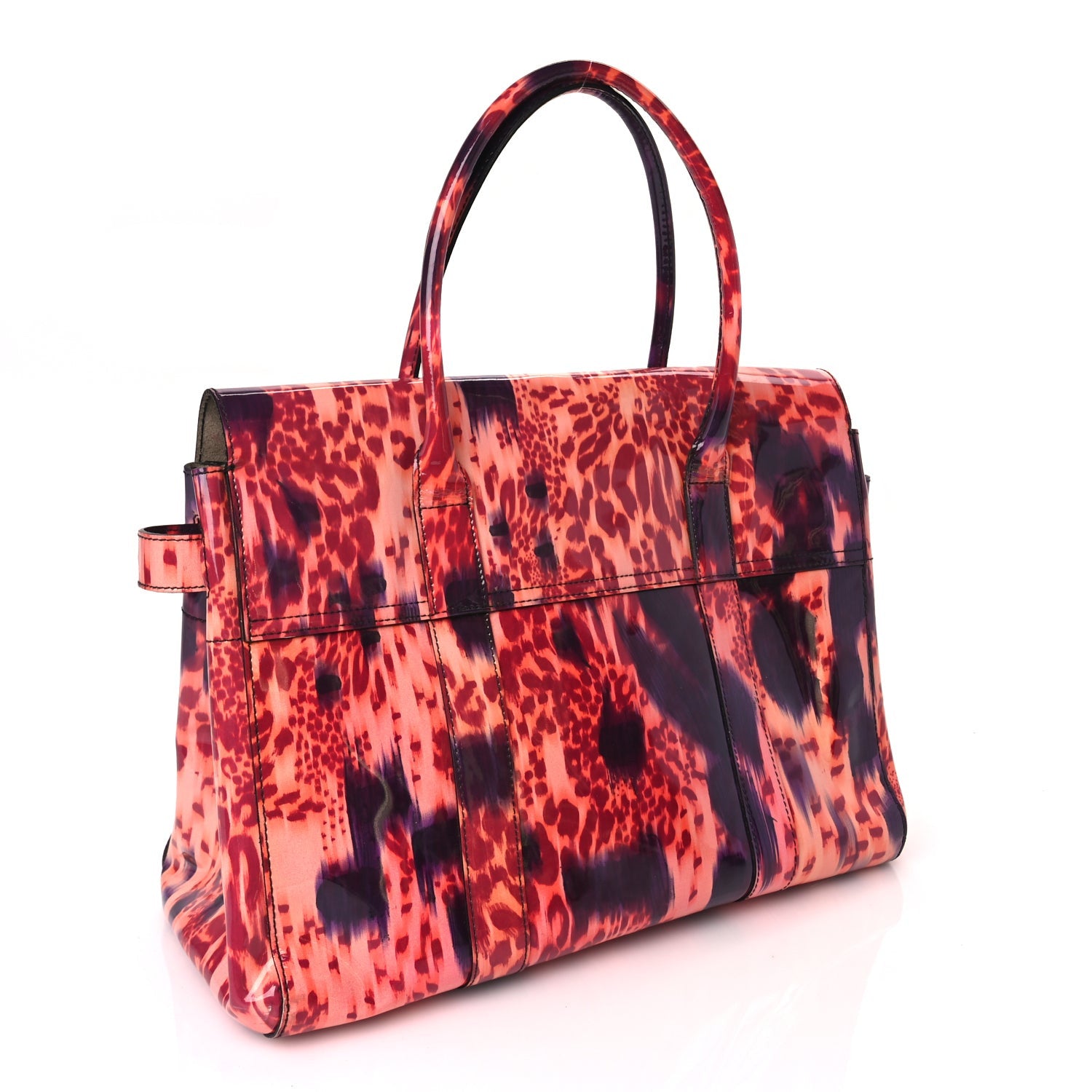 Mulberry Patent Loopy Leopard Bayswater Plum 2 of 8