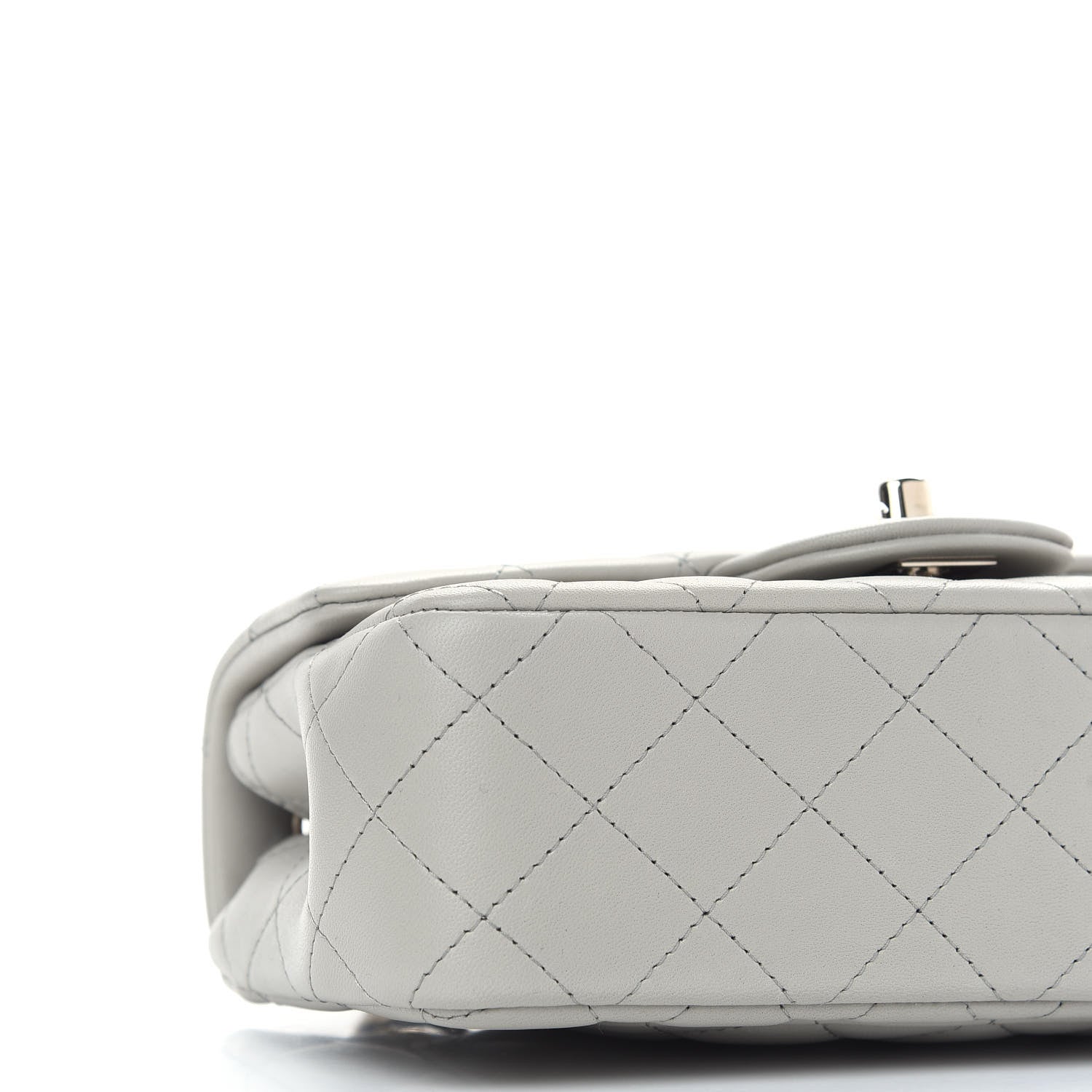 Chanel Lambskin Quilted Mini Rectangular Flap Grey 8 of 9