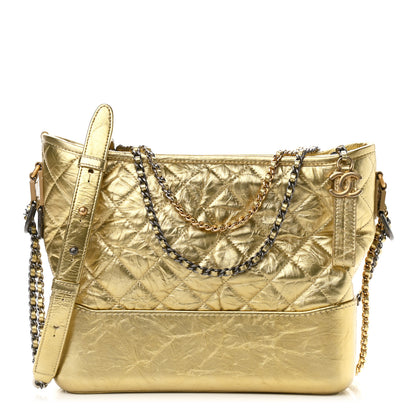 Chanel Metallic Aged Calfskin Quilted Medium Gabrielle Gold 1 of 9