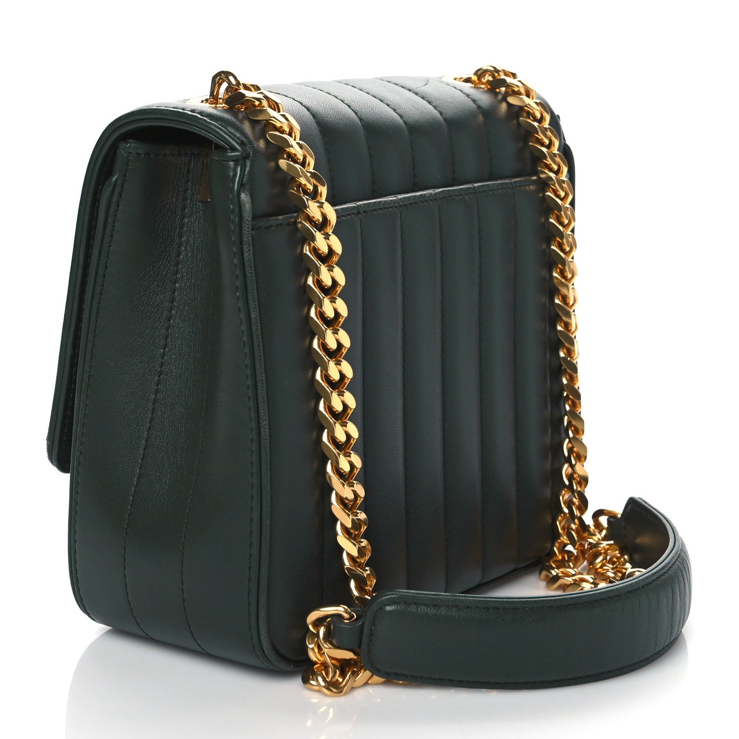 Lambskin Matelasse Monogram Medium Vicky Chain Bag Algae