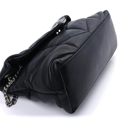 Saint Laurent Lambskin Quilted Small Loulou Puffer Monogram Chain Satchel Black 7 of 8