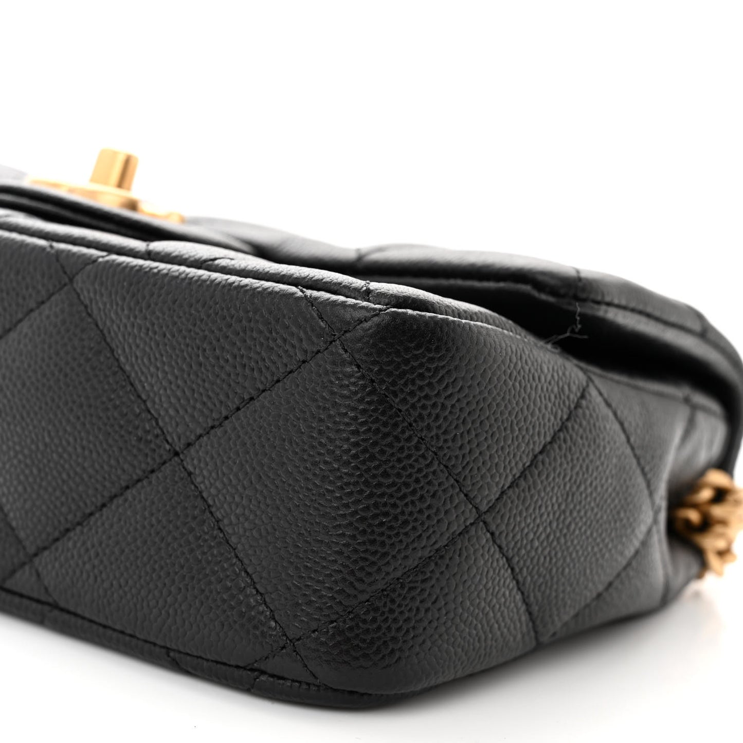 Caviar Quilted Mini Sweetheart Flap Black