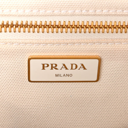 Prada Wicker Canvas Tote Naturale White 5 of 8