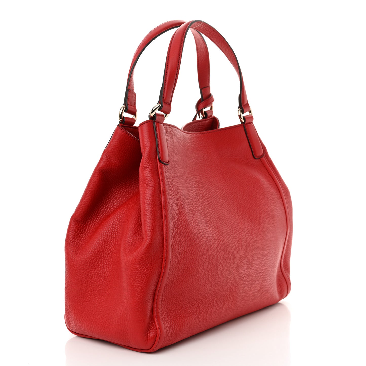 Pebbled Calfskin Medium Soho Shoulder Bag Tabasco Red