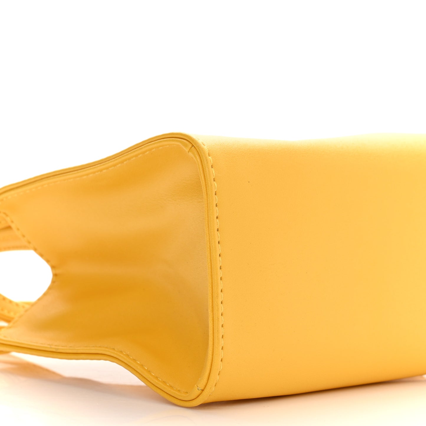 Vegan Leather Small Shopping Bag Yellow