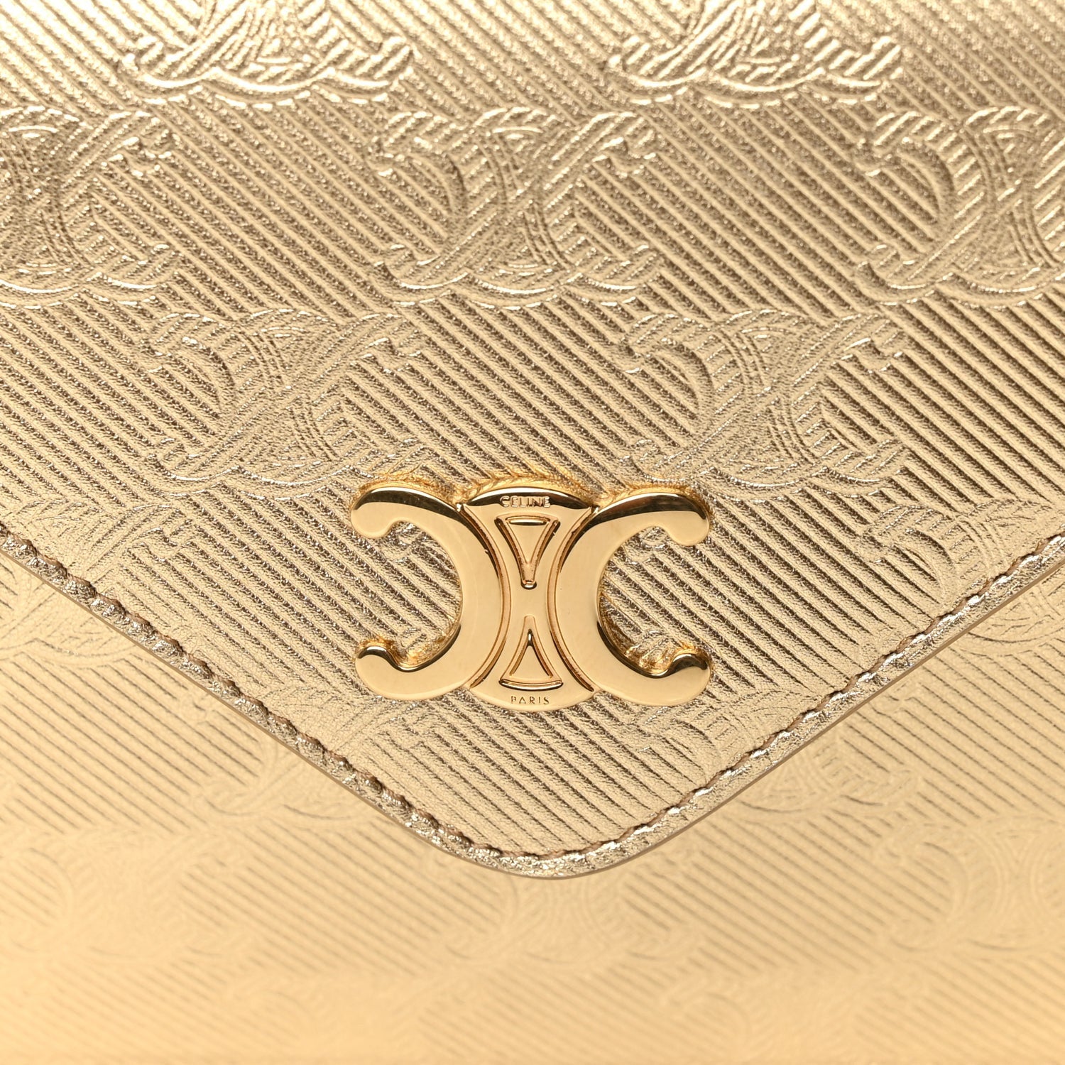 Celine Metallic Triomphe Wallet on Chain 6 of 8