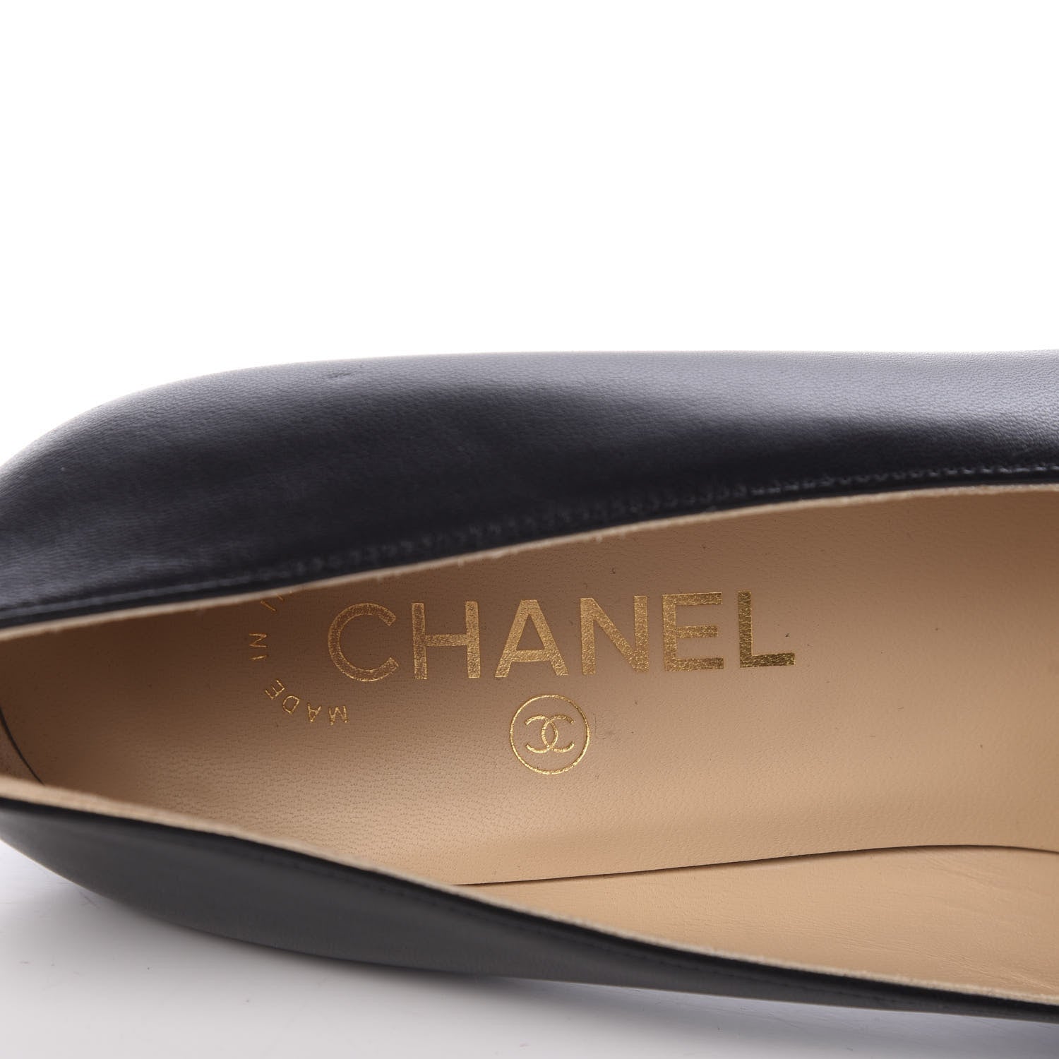 Chanel Lambskin Patent CC Cap Toe Pumps 39 Black 7 of 10