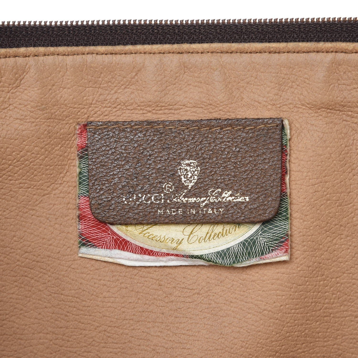 Gucci GG Supreme Monogram Large Zip Pouch Beige Brown 6 of 12