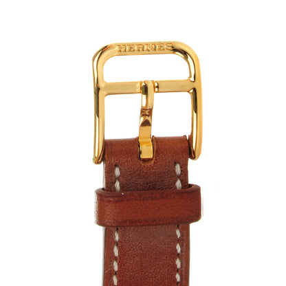 Hermes Stainless Steel Barenia 20mm Kelly Cadena Quartz Watch Fauve 7 of 10