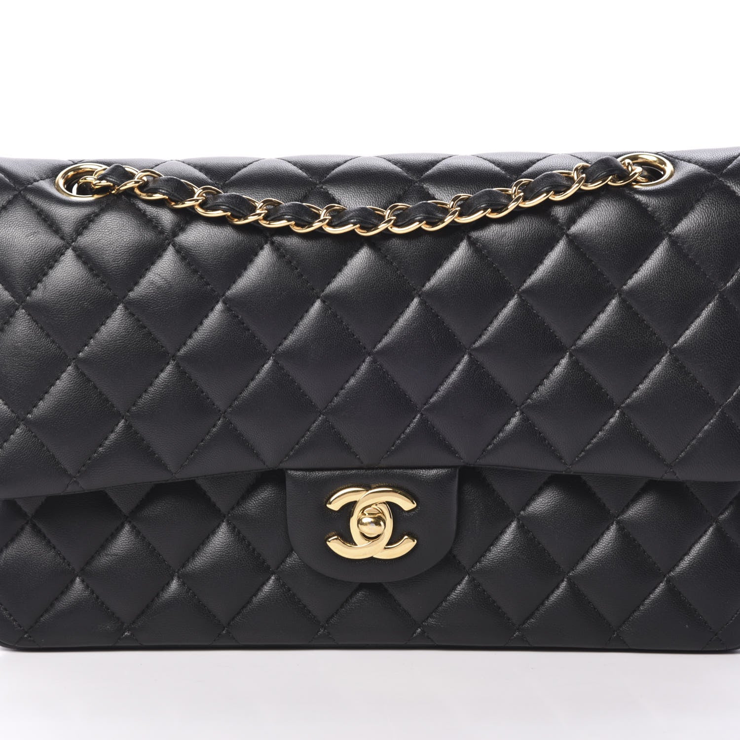 Chanel Lambskin Quilted Medium Double Flap Black 7 of 11
